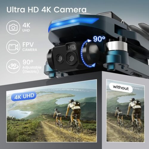 Brushless Motor Drone,90° Adjustable 4K FPV,APP control,40min Flight Time,Indoor Obstacle Avoidance,Optical Flow Positioning,Gesture Photography,360° Flip,Eyond-Range Loss Alert, Toys Gifts for Men Boys - 이미지 2