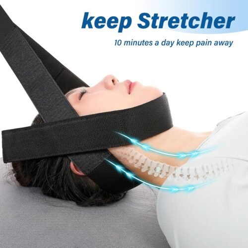 Neck Stretcher Strap - Decompression Device for Spine Chiropractic, Neck Discomfort & Headache Relief with Comfortable Handle, Chin Strap, Chiropractor Approved Traction Device - 이미지 3