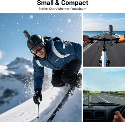 4K Mini WIFI Action Camera 128GB Thumb POV Portable Body Cam Wearable Video Recorder with IPX7 Waterproof Underwater Camcorder, Helmet Mount, Magnetic Sport DV for Bike Cycling, Pet, Vlogging(Black) - 이미지 5