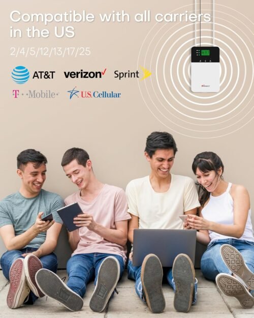 Cell Phone Booster for Home Office, Cover 8000 sq ft with 2 Indoor Antennas for All US Carriers, Cell Phone Signal Booster for Destination RV 4G 5G LTE Verizon AT&T T-Mobile APP Support FCC - 이미지 3