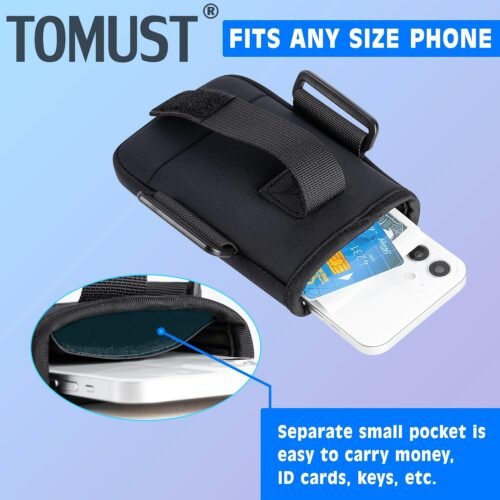 Phone Holder with Three Strap, Lightweight Arm Band with Reflective Logo, Elastic Armband Sleeve with Case Fits iPhone and Android, Use for Running, Hiking, Fitness and Workouts, Women/Men - 이미지 4