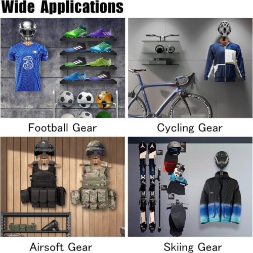 Helmet Holder- BoldByPIN Motorcycle Helmet Rack Wall Mount , Solid Wood & Heavy Duty Steel Helmet Wall Mount for Motorcycle/Football/Cycling Skiing/Tactical Gear Wall Hanger - 이미지 6
