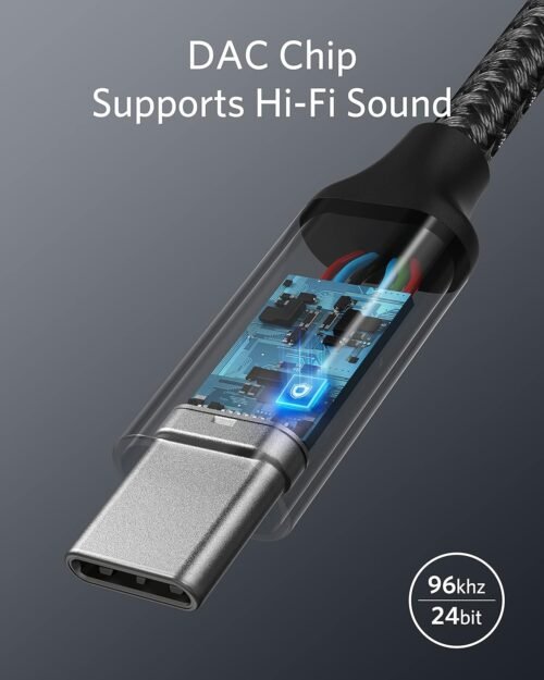 Anker USB C to 3.5mm Audio Adapter, Male to Female Nylon Cable for Samsung S20/S20+/S20 Ultra, Pixel 4/+ 4XL, and More Type C Devices - 이미지 3