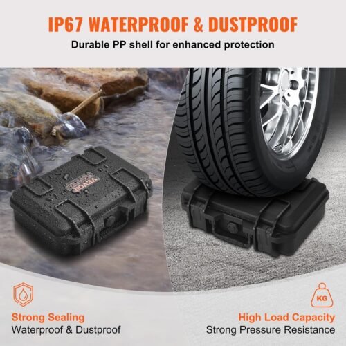 VEVOR Hard Pistol Cases with Pre-cut PU Foam, Waterproof & Dustproof Hard Gun Case for 1 Pistol, 12.59×9.01×4.4 in Lockable Pistol Case, Black - 이미지 3