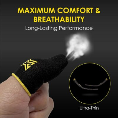 MGC ClawSocks 6 Pack Carbon, Gamer Finger & Thumb Sleeves, Mobile Gaming Stabilizer & Compression Support Black - 이미지 5