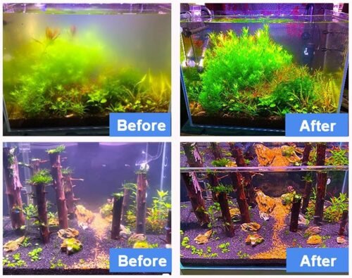AQUANEAT Aquarium Filter 9W with Spare UV Bulb Green Water Killer Submersible Pump Filter 211GPH for 150 Gallon Fish Tank - 이미지 3