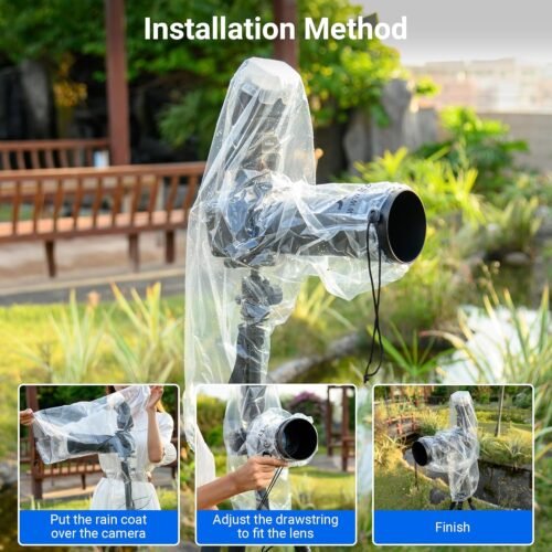 2 Pack 18" Long Camera Lens Rain Cover Raincoat with Flash Dust Sleeve Protector for Canon EOS R5 R6 Rp 5D 6D 7D 90D 80D 77D 70D Nikon Z7II Z6II Z5 Z50 D850 D810 D780 D750 D610 D500 D3500 D5600 D7500 - 이미지 4