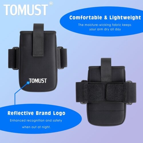 Phone Holder with Three Strap, Lightweight Arm Band with Reflective Logo, Elastic Armband Sleeve with Case Fits iPhone and Android, Use for Running, Hiking, Fitness and Workouts, Women/Men - 이미지 7