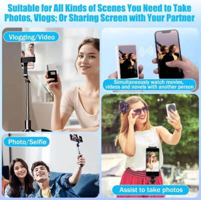 Phone Vlog Selfie Monitor Screen, Magnetic Mount, 1080P Wireless Recording, Using Phone Rear Camera for Selfie Vlog, Live Streaming, TikTok, Compatible with iPhone/Android (1#) - 이미지 2