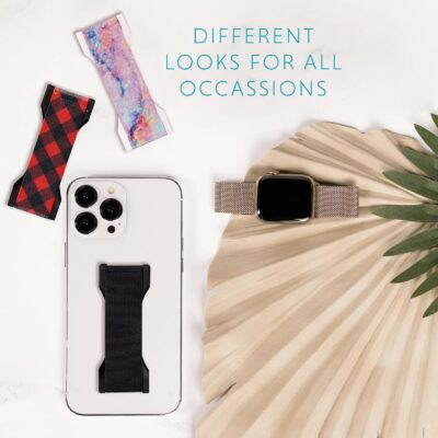 LOVEHANDLE PRO Premium Phone Grip - Elastic Phone Strap - Magnetic Phone Mount and Kickstand for Smartphone and Tablet - Black - 이미지 7