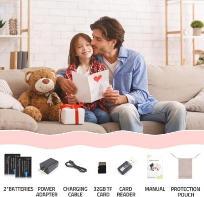 Digital Camera, FHD 1080P Compact Camera with 32GB Card，48MP Camera 2.4'' LCD 16X Digital Zoom for Kid Student Children Teen Girl Boy(Black) - 이미지 7