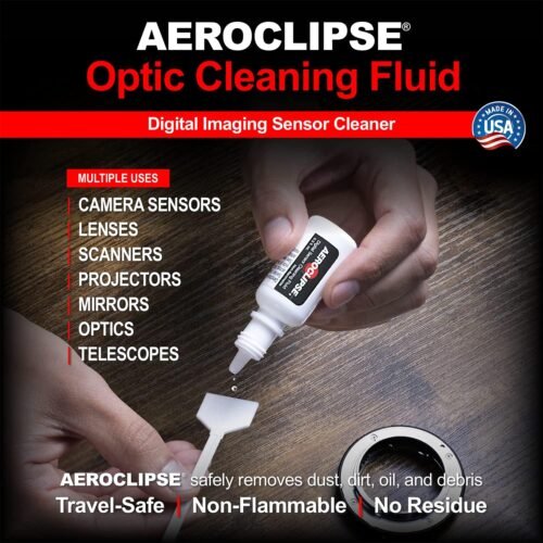 Sensor Cleaning Swab Kit - Aeroclipse Non-Flammable Optic Cleaning Solution (0.5oz/15ml) + Type-3 Sensor Swab Ultra 24mm (Pack of 6) - for Full Frame CMOS and CCD Sensors - Dust & Oil Remover - 이미지 3