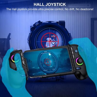 NinjaPlusOX Mobile Game Controller for iPhone/Android with Hall Joystick and LED, Wireless Phone Controller with Phone Case Support, Compatible with Xbox Game Pass, Steam Link, Call of Duty, Roblox - 이미지 3