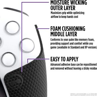 KontrolFreek Performance Grips for PlayStation 5 (PS5) Controller (Nightfall Black) - 이미지 3