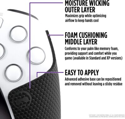 KontrolFreek Performance Grips for PlayStation 5 (PS5) Controller (Nightfall Black) - 이미지 3