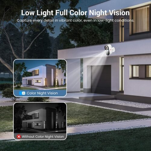 1080P Outdoor Security Camera Wireless with 2-Way Talk, Battery Powered, Color Night Vision, Suitable for Home Security Indoor/Outdoor, Cloud Storage (Sold Separately), 2.4G WiFi Only (1 Pack) - 이미지 3