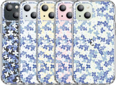 for iPhone 15 Case Clear 6.1 Inch with Pattern Design, Protective Slim TPU Cover + Shockproof Bumper for Women and Girls (Tiny Flowers/Blue) - 이미지 4