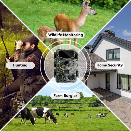 Trail Camera, 48MP 4K Game Camera with 0.1s Trigger Time, 130°Wide-Angle, Trail Cameras with Night Vision Motion Activated Waterproof IP66, 2.0”Screen Trail Cam for Wildlife Monitoring - 이미지 7
