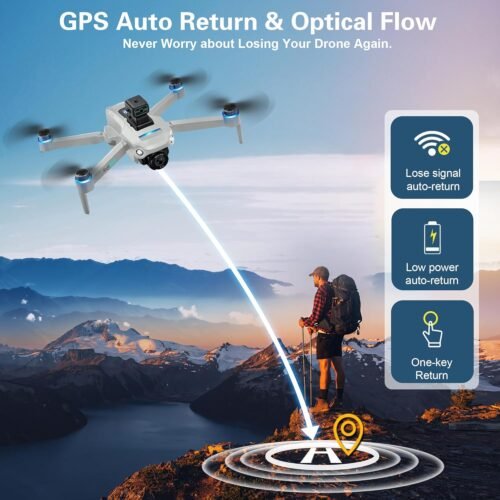 Drone with 4K UHD Camera for Adults,GPS RC Drone Brushless Motor,Upgraded Tablet Screen,2 Axis Gimbal EIS, Smart FPV Foldable Quadcopter for Beginners, Auto Return, Follow Me, Waypoints, 60 Mins Flight Time,Gift Drone, with Obstacle Avoidance - 이미지 3