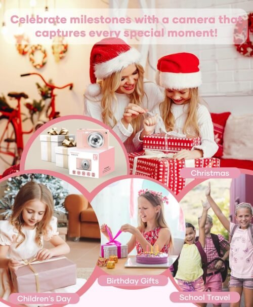 WONNIE Digital Camera 56MP, FHD 1080P Point & Shoot Camera with 32GB SD Card, 2 Batteries, and Lanyard, Ideal for Kids & Teens, Suitable Gift for Girls - 이미지 8