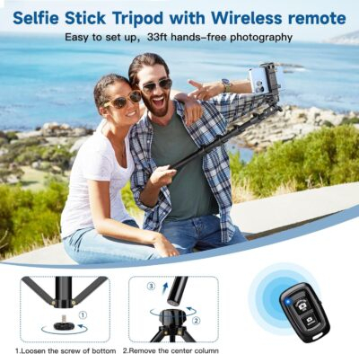 Phone Tripod Stand, 85" Tall Cellphone Tripod for iPhone with Gooseneck Remote, Flexible Portable Phone Stand for Recording, Compatible with iPhone 14 13 12 pro Android Camera - 이미지 6