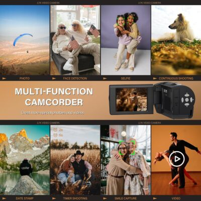 Camcorder Video Camera QHD 2.7K 50MP 16X Digital Zoom Vlogging Camera with LED Fill Light for YouTube, 2.8 Inch 270 Degree Rotation LCD Screen Camcorder with 32GB SD Card and Two Batteries - 이미지 6