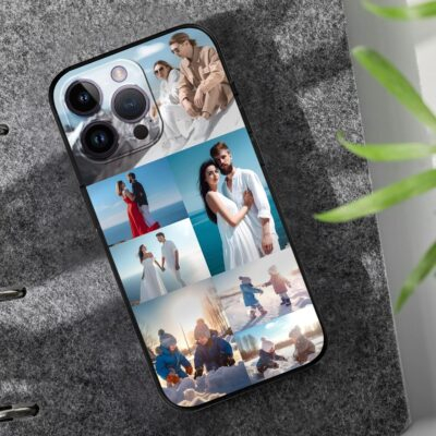 Custom Photo Phone Case for iPhone 15 14 13 12 11 Pro Max Mini Xr Xs X, Custom Personalized Picture Phone Case, Design Your Own Black TPU Soft Case, Gift for Family Friends Couple (7 Photos) - 이미지 5