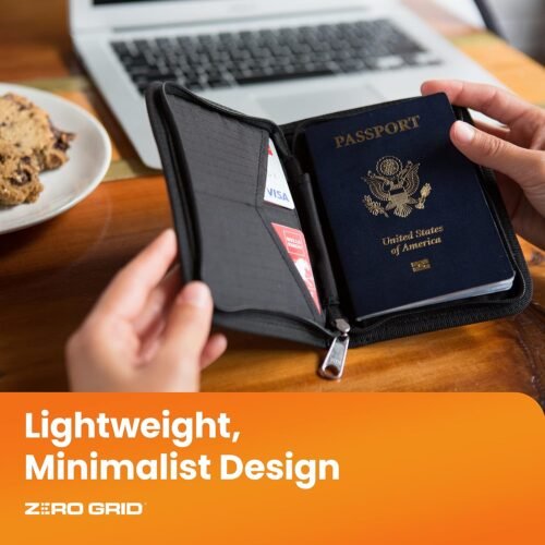 Passport Holder & Travel Wallet with RFID Blocking - Premium Document Organizer Case for Men and Women - Holds Passports, Cards, Tickets, ID, Cash - Compact Zippered Wallet - Midnight - 이미지 8