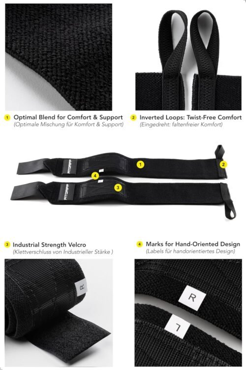 Fitgriff® Lifting Straps & Wrist Wraps (Bundle) Superior Support for Weightlifting & Gym Workouts - for Men and Women - 이미지 3