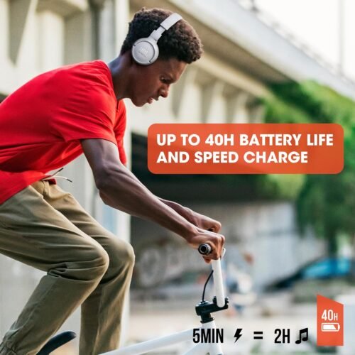 JBL Tune 510BT - Bluetooth headphones with up to 40 hours battery, microphone for call, foldable and comfortable, Android and iOs compatible (Black) - 이미지 5