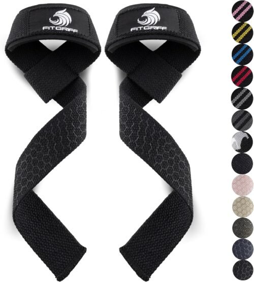 Fitgriff® Lifting Wrist Straps for Weightlifting, Gym, Deadlift, Workout (Made of Premium Cotton & Padded) - Men & Women