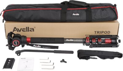 Avella CD324 Carbon Fiber Video Monopod Kit, with Fluid Head and Removable feet, 71 Inch Max Load 13.2 LB for Canon Nikon Sony Olympus Panasonic DSLR Camera - 이미지 9