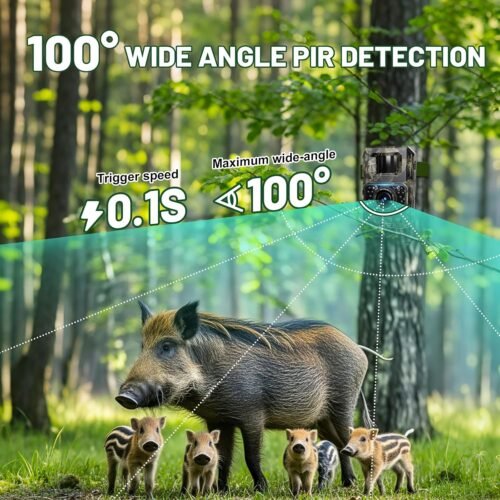 MAXDONE Trail Camera Bluetooth Game Camera, 2000mAh Built-in Battery Rechargeable Power Hunting Cameras with Night Vision Trail Cam Bluetooth 48MP Wildlife Cameras Wi-Fi Deer Cams (No Screen) - 이미지 6