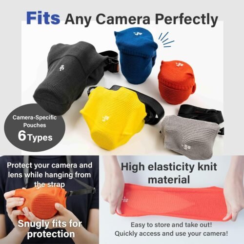 Camera Cover, Polygon W, Made in Japan, M size, Orange - 이미지 3