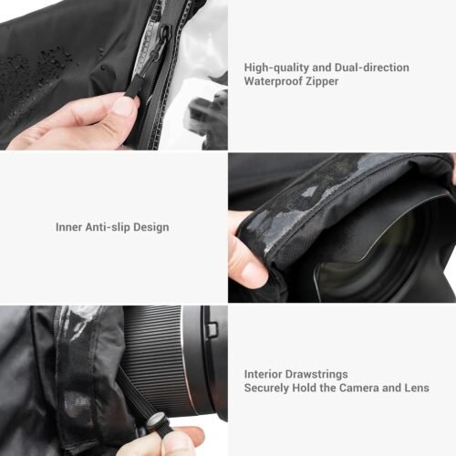 Mirrorless Camera Rain Cover with Openable Viewing Window & Strap Mountable Design Waterproof Camera Raincoat Sleeve Protector for Canon EOS R6 R5 Mark II R8 R7 Rp Nikon Z6III Z6II Z7II Z8 Z5 Z50II Zf - 이미지 6