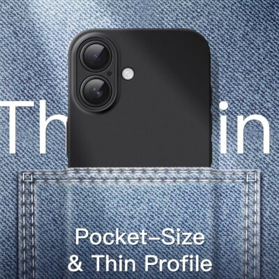 JETech Ultra Slim Case for iPhone 16 6.1 inch, Camera Lens Full Protection, Lightweight Matte Finish PP Hard Minimalist Cover (Black) - 이미지 5