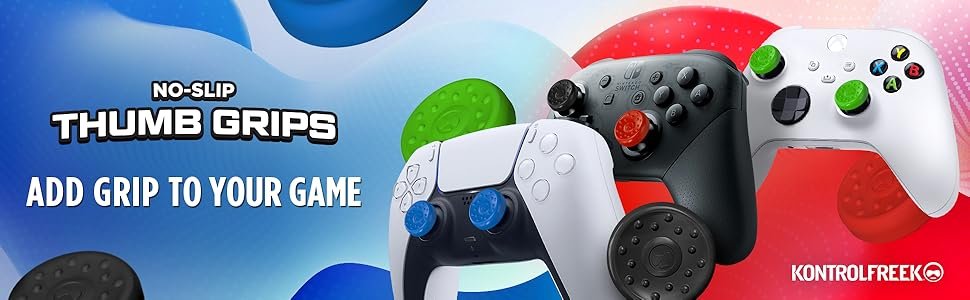 KontrolFreek No-Slip Thumb Grips | Universal Edition for Nintendo Switch Pro, PlayStation 4 (PS4), PlayStation 5 (PS5), Xbox One & Xbox Series X Controller | 8-Pack | Blue/Green/Red/Black 6 KontrolFreek No-Slip Thumb Grips | Universal Edition for Nintendo Switch Pro, PlayStation 4 (PS4), PlayStation 5 (PS5), Xbox One & Xbox Series X Controller | 8-Pack | Blue/Green/Red/Black-