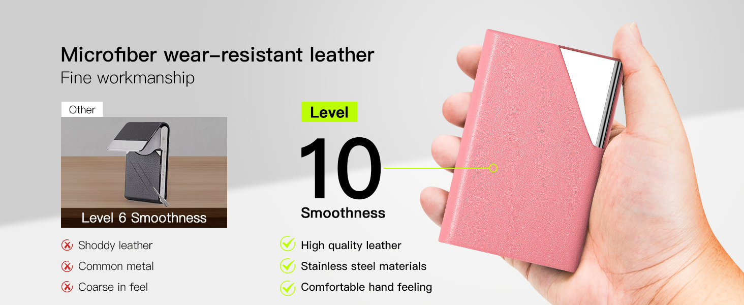 Padike Business Card Holder, PU Leather & Stainless Steel Multi Card Case for Men & Women, Name Card Holder, Credit Card Wallet, ID Case/Holder with Magnetic Closure (Pink) 10 Padike Business Card Holder, PU Leather & Stainless Steel Multi Card Case for Men & Women, Name Card Holder, Credit Card Wallet, ID Case/Holder with Magnetic Closure (Pink)-