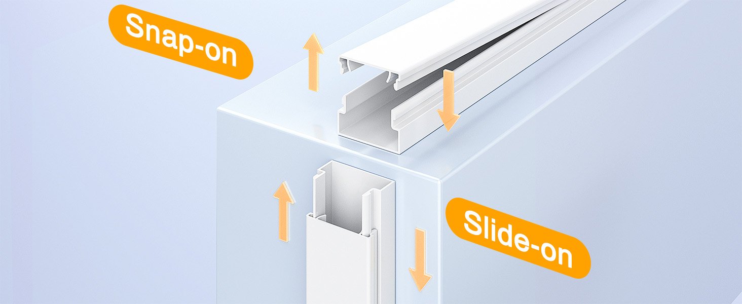 Delamu Cord Hider, 157in Wire Covers for Cords on Wall, Premium Cable Hider Cord Covers for Wires, Cable Management Wire Hiders for TV, Cable Raceway Kit, 10X L15.7X W0.95x H0.55in, White 13 Delamu Cord Hider, 157in Wire Covers for Cords on Wall, Premium Cable Hider Cord Covers for Wires, Cable Management Wire Hiders for TV, Cable Raceway Kit, 10X L15.7X W0.95x H0.55in, White-