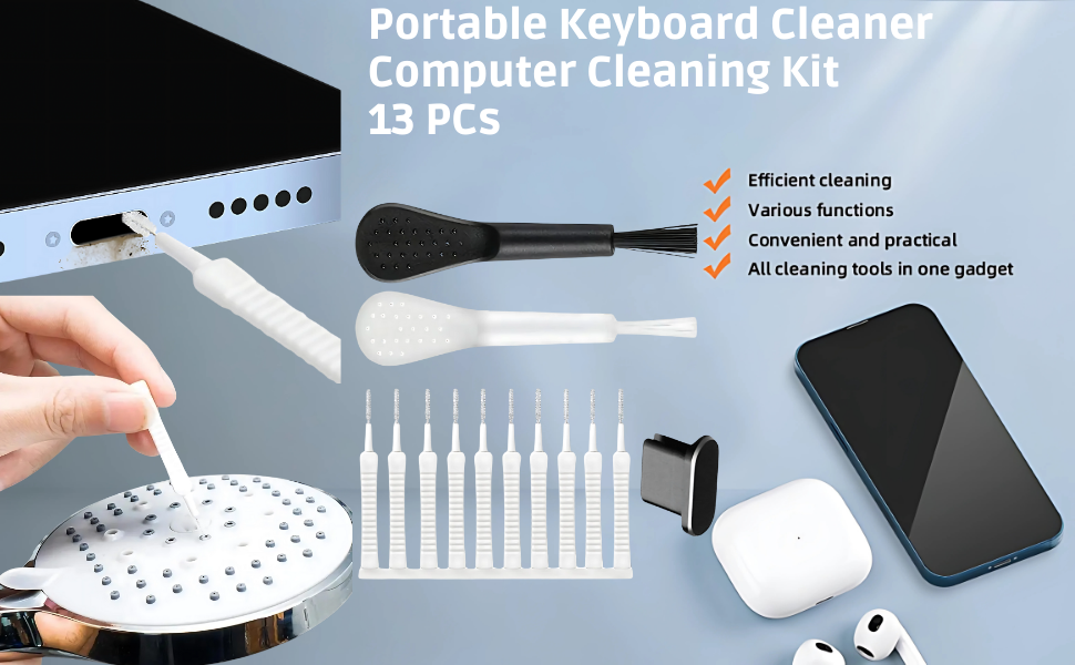 Phone Speaker Cleaning Kit - 13 PCs Phone Charger Port Cleaner Kit, Cell Phone Port Cleaning Brush, Reusable Phone Cleaning Brush, Speaker Cleaning Tool, Charging Port Cleaning Kit for Phone 10 Phone Speaker Cleaning Kit - 13 PCs Phone Charger Port Cleaner Kit, Cell Phone Port Cleaning Brush, Reusable Phone Cleaning Brush, Speaker Cleaning Tool, Charging Port Cleaning Kit for Phone-