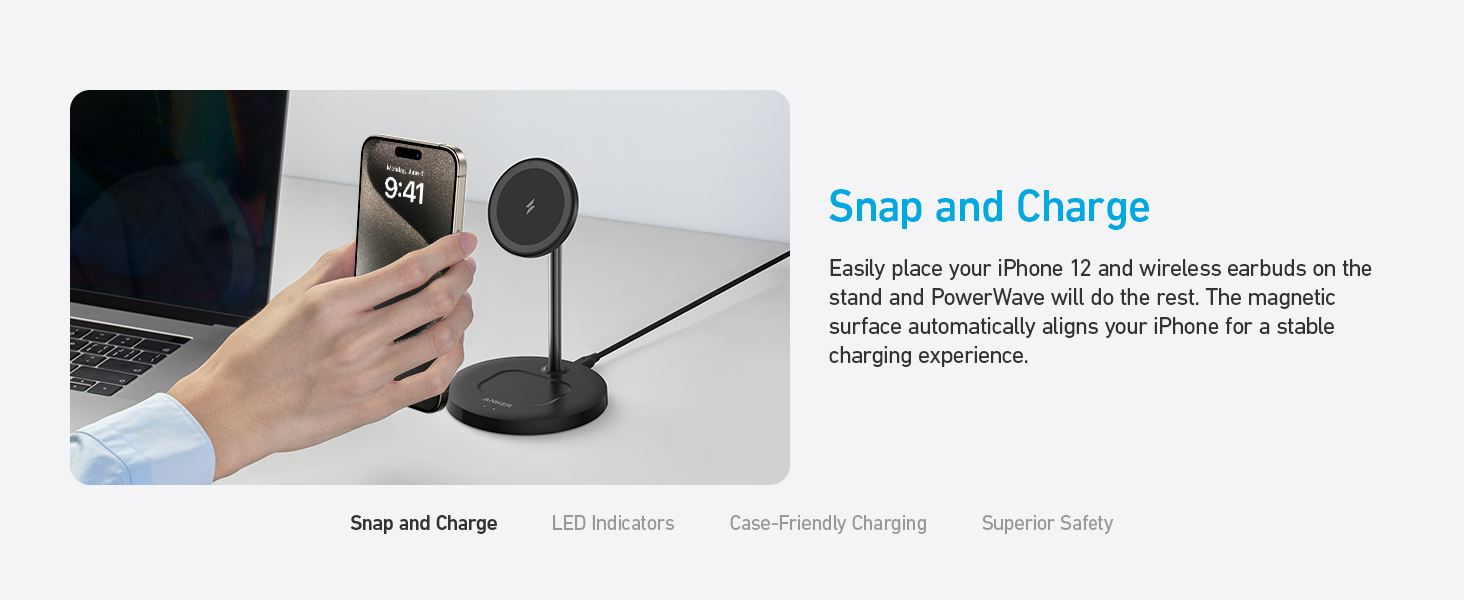Anker iPhone 16 Wireless Charging Stand, PowerWave 2-in-1 Magnetic Stand Lite with USB-C Cable, For iPhone 16/15/14/13 Series, AirPods (No AC Adapter) 18 Anker iPhone 16 Wireless Charging Stand, PowerWave 2-in-1 Magnetic Stand Lite with USB-C Cable, For iPhone 16/15/14/13 Series, AirPods (No AC Adapter)-