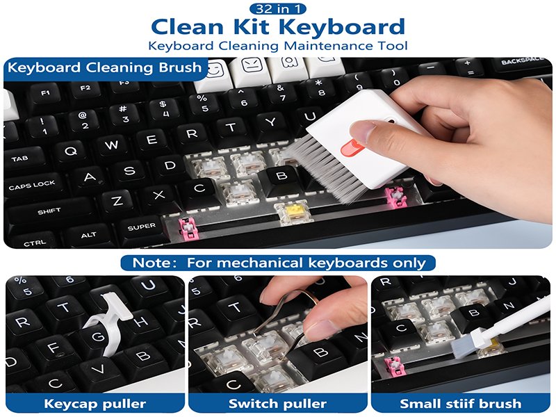 32-in-1 Phone cleaning kit with Charging Port Cleaner,Stylus Pen,SIM Tool,Keyboard brush,Speaker Brush,Electronic cleaning kit for iPhone,AirPods,Laptop,iPad,Keyboard,MacBook,Earbud,Camera Lens(White) 11 32-in-1 Phone cleaning kit with Charging Port Cleaner,Stylus Pen,SIM Tool,Keyboard brush,Speaker Brush,Electronic cleaning kit for iPhone,AirPods,Laptop,iPad,Keyboard,MacBook,Earbud,Camera Lens(White)-