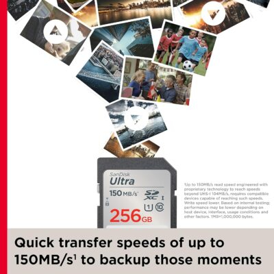 SanDisk 256GB Ultra SDXC UHS-I Memory Card - Up to 150MB/s, C10, U1, Full HD, SD Card - SDSDUNC-256G-GN6IN - 이미지 4