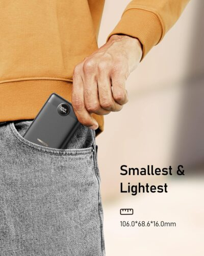 VEEKTOMX Mini Power Bank 10000mAh, 22.5W Fast Charging Small Portable Charger with PD 3.0 & QC 3.0,USB C Slim Compact iPhone Charger, Dual Output Compatible with iPhone, Samsung,Travel Must Haves - 이미지 2