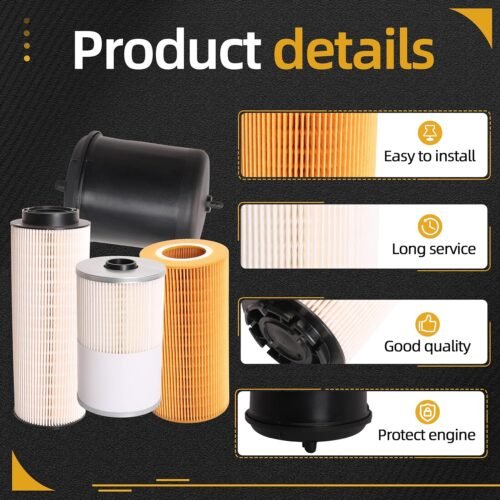 4 Pcs Filter Kit Compatible with Paccar MX-13 MX13 Engine, 1948921 Oil Filter + 2277129 Fuel Filter Water Separator + FS19765 Fuel Water Separator Filter + 1922496 Oil Filter - 이미지 4