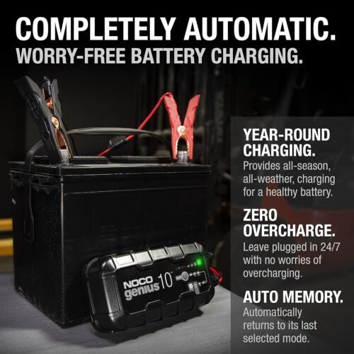 NOCO GENIUS10, 10A Smart Car Battery Charger, 6V and 12V Automotive Charger, Battery Maintainer, Trickle Charger, Float Charger and Desulfator for Motorcycle, ATV, Lithium and Deep Cycle Batteries - 이미지 7