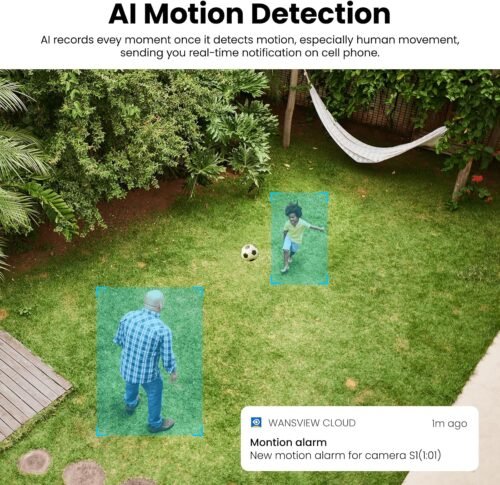 Cameras for Home Security-2K Wireless Security Camera Outdoor with AI Motion Detection & Siren, Non-Stop Solar Powered Charging, Color Night Vision, SD/Cloud Storage, Waterproof, S1 4P - 이미지 3