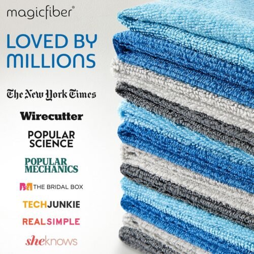 MagicFiber Microfiber Cleaning Cloth - 12 Pack, Large 13" x13” Highly Absorbent Streak-Free Micro Fiber Cleaning Rags Towels for House, Car, Windows, Housekeeping, Household Dusting, Kitchen - 이미지 3