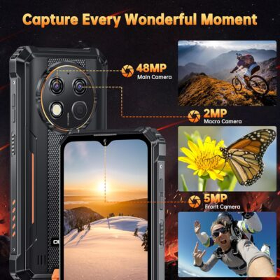 OUKITEL G1 Rugged Smartphone Unlocked - 24+256GB/1TB Android 14 Rugged Cellphones, 6.52”HD Display 10600mAh Battery 48MP Rear Camera IP68/IP69K Waterproof Phone, Dual Sim/NFC/Fingerprint 2025 - 이미지 6