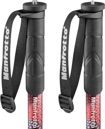 Manfrotto Element MII Video Aluminium Fluid Monopod, Slim and Lightweight, Loads up to 16kg, Foldable Fluid Base, 4 Sections, Twist Locks, for mirrorless and DSLR Cameras,Red - 이미지 6